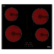 Встраиваемая электрическая панель Korting HK 60003 B Стеклокерамика, ширина 60 см, сенсорное управление, 4 зоны нагрева, таймер, LED индикация для каждой зоны, индикация остаточного тепла, автоматическое отключение, функция 