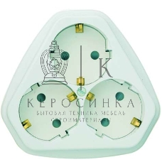 Розетка Кунцево-Электро 3-м СП РС10/16-503 защ. шторки с заземл.