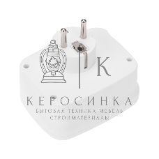 Тройник электрический Rexant 16А + 2х2,5А с заземлением + 3хUSB-A 2,4А + USB Type-C 3А, белый