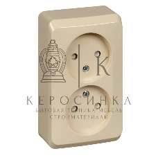 Розетка 2-м ОП Этюд 16А IP20 защ. шторки без заземл. крем. SchE PA16-006K