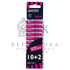 Элемент питания алкалиновый LR03 Super Alkaline SBL-10+2 (уп.12шт) ФАZА 2854612, 1.5 В