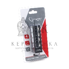 Концентратор USB 2.0 Gembird UHB-243-AD с подсветкой и выключателем, 4 порта, блистер