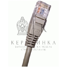 Патч-корд 2-х парный TWT UTP cat.5e, с заливными колпачками, 1.0 м, серый