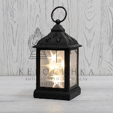 Декоративный фонарь Neon-night 11х11х22,5 см, черный корпус, теплый белый цвет свечения с эффектом мерцания