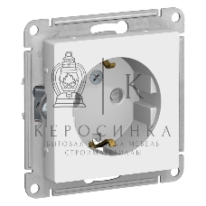 Розетка с заземлением со шторками Schneider-electric ATN000145 ATLASDESIGN, 16А, механизм, БЕЛЫЙ