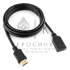 Кабель-удлинитель HDMI Cablexpert CC-HDMI4X-6, 19M/19F, v2.0, позол.разъемы, экран, 1.8м, черный, пакет