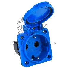 Розетка панельная MAGNUM 2P+PE 16А IP54 РП12-3 с защ. крышкой с заземл. син. IEK PSN71-016-3-2-54-K07