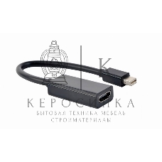 Переходник miniDisplayPort -> HDMI, Cablexpert A-mDPM-HDMIF4K-01, 4K, 20M/19F, кабель 15 см, черный, пакет