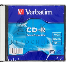 Диск CD-R Verbatim 700Mb 52x Slim case (200шт) (43347)