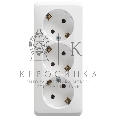 Тройная розетка Schneider Electric ЭТЮД O/У с заземлением без шторок 16А 250B, белый,