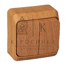 Выключатель 2-кл. ОП Этюд Дача 10А IP20 бук SchE BA10-002T