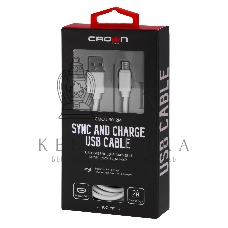 Кабель Crown USB - microUSB CMCU-3012M белый