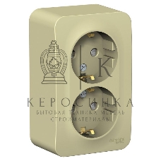 Розетка 2-м ОП Blanca 16А 250 В защ. шторки с заземл. изол. пласт. беж. SchE BLNRA011217