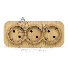 Розетка 3-м ОП 16А IP20 с заземл. сосна IONICH 1440