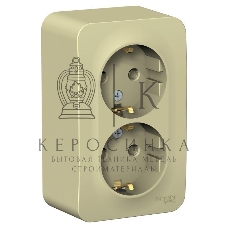 Розетка 2-ая с/з без шторок, изолир. пластина 16А, 250 В SE Blanca наруж Беж