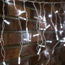 Гирлянда Neon-night Айсикл (бахрома) светодиодный, 2,4х0,6м, эффект мерцания, белый провод, 230 В, диоды белые, 88 LED