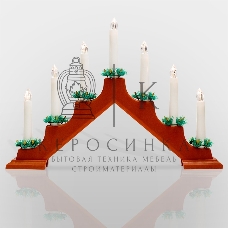 Горка новогодняя Neon-night 7 свечек корпус красн. свечение теплый белый