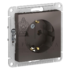 Механизм розетки 1-м СП AtlasDesign с заземл. 16А мокко SchE ATN000643