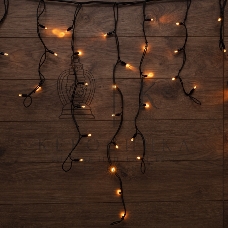 Гирлянда Neon-night Айсикл (Бахрома) светодиодная 3,2х0,9 м, с эффектом мерцания, 120 LED, черный провод каучук, теплое белое свечение