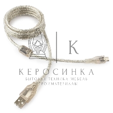 Кабель Cablexpert USB2.0 Pro, AM/microBM, 1,8м, экран, феррит.кольцо, прозрачны (CCP-mUSB2-AMBM-6-TR)