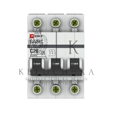 Выключатель автоматический модульный 3п C 20А 4.5кА ВА 47-29 Basic EKF mcb4729-3-20C
