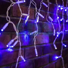 Гирлянда Neon-night Айсикл (бахрома) светодиодный, 2,4х0,6м, эффект мерцания, белый провод, 230 В, диоды синие, 88 LED