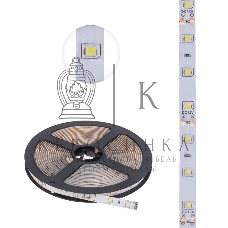 Лента светодиодная 5 м 12 В 2835 6500 К IP65 60 LED/м для БП с клеммами LAMPER