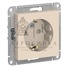 Механизм розетки 1-м СП AtlasDesign с заземл. защ. шторки 16А беж. SchE ATN000245