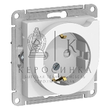 Механизм розетки 1-м СП AtlasDesign с заземл. защ. шторки с выталк. 16А бел. SchE ATN000147