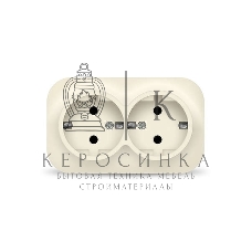 Розетка 2-м ОП 16А IP20 с заземл. сл. кость IONICH 1428