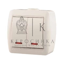 Выключатель 2-кл. ОП Ната 10А IP20 с подсветкой белый LEZARD 710-0200-112