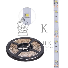 Лента светодиодная 5 м 12 В 2835 6500 К IP23 60 LED/м для БП с клеммами LAMPER