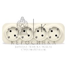 Розетка 4-м ОП 16А IP20 с заземл. сл. кость IONICH 1452