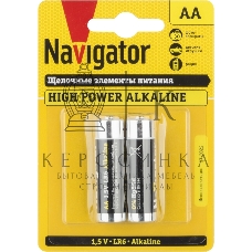 Элемент питания алкалиновый Navigator NBT-NE-LR6-BP2 (блист.2шт)