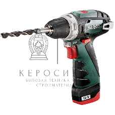Дрель-шуруповерт Metabo PowerMaxx BS 600984500, 12 В, 2 Ач, 34 Нм, щеточный