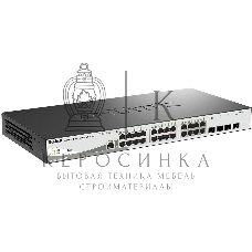 Коммутатор управляемый D-Link DGS-1210-28P/ME/B2A 2 уровня с 24 портами 10/100/1000Base-T и 4 портами 1000Base-X SFP (24 порта с поддержкой PoE 802.3af/802.3at (30 Вт), PoE-бюджет 193 Вт)