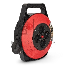 Удлинитель на катушке ExeGate EX286337RUS Master ECS-1-1.5B (4 евророзетки с заземлением, 10 м, защита от детей, защита от перегрузки, 3х1,5 мм2, 15А/3.3 кВт)