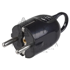 Вилка угловая ВПу12-02-Ст разборная с заземл. с кольцом 16А черный IEK EVP12-16-01-K02