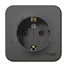 Розетка ОП Blanca 16А 250В без шторок c заземл. изол. пласт. антрацит SchE BLNRA010116
