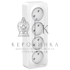 Розетка 4-ая б/з без шторок 16А, 250В, изолир. пластина SE Blanca наруж Бел