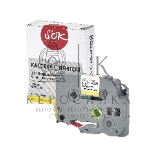 Кассета с лентой S'OK by Sakura Printing TZE632 для Brother, красный на желтом, 12мм/8м, наклейка