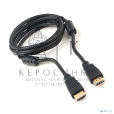 Кабель HDMI Cablexpert CCF2-HDMI4-6, 19M/19M, v2.0, медь, позол.разъемы, экран, 2 фер.кольца, 1,8м, черный, пакет