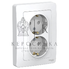 Розетка 2-м СП Blanca 16А 250В защ. шторки с заземл. бел. SchE BLNRS001121