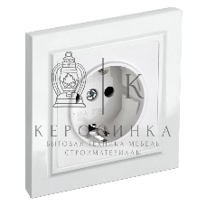 Розетка BRITE РСР14-1-0-БрБ 16А в сборе с заземл. защ. шторки белый IEK BR-R14-16-K01-F