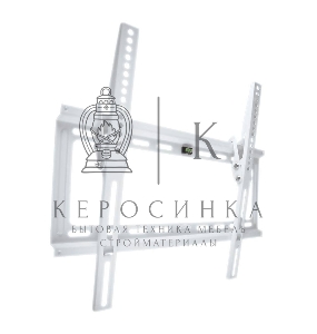 Крепеж Kromax IDEAL-4 new белый, наст. для TV 22"-65", max 50 кг, 1 ст св., нак. 0°-10°, от ст. 23 мм, max VESA 400x400 мм.
