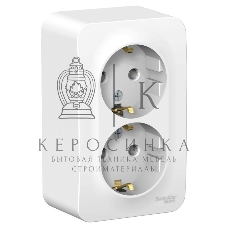 Розетка 2-ая с/з без шторок 16А, 250 В, изолир. пластина SE Blanca наруж Бел