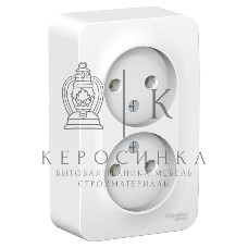 Розетка 2-ая б/з без шторок 16А, 250 В, изолир. пластина SE Blanca наруж Бел