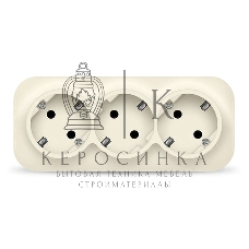 Розетка 3-м ОП 16А IP20 с заземл. сл. кость IONICH 1429