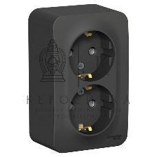 Розетка 2-м ОП Blanca 16А 250 В без шторок c заземл. изол. пласт. антрацит SchE BLNRA010216