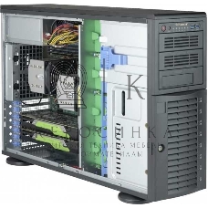 Корпус компьютерный SuperMicro Black  4U  Tower  SC743AC  SQ  with  SAS3,  USB3, 1200W  PWS,RoH
